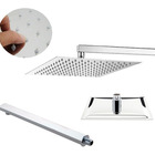 Chuveiro Ducha Slim Quadrado Metal 30x30cm Com Braço 30cm