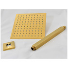 Chuveiro Ducha Teto Inox Dourado 20x20 Slim Luxo Suporte Quad