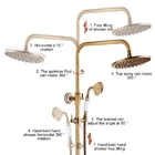 Chuveiro Ducha Vintage Retrô Bronze C/ Porcelana Provençal 40