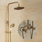 Chuveiro Ducha Vintage Retrô Bronze C/ Porcelana Provençal 40