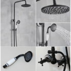 Chuveiro Ducha Vintage Retrô Preto C/ Porcelana Provençal