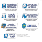 Chuveiro E-lev (220v~7500w) - Enerbras Preto - 3802-ep