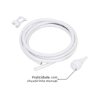 Chuveiro Elétrico Multitemperatura 220V 6800w Branco Redondo Ideale Plus com Cano Zagonel