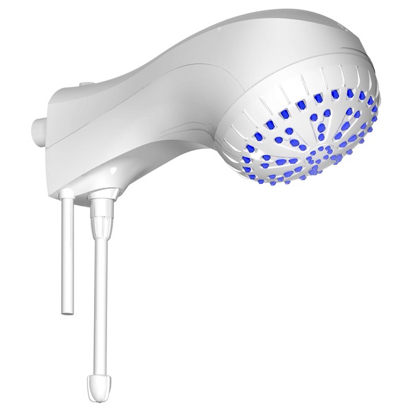 Chuveiro Elétrico com Cano Top Banho 4 temperaturas 220V 6500W Azul/Branco Sintex