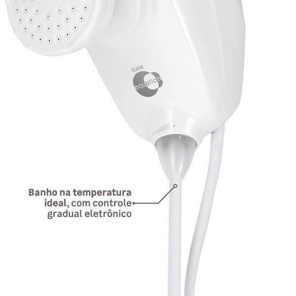 Chuveiro Elétrico Eletrônico 220V 7500w Branco Redondo Susie