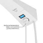 Chuveiro Elétrico Híbrido Eletrônico com Visor Digital 220V 7700w Branco Quadrado Polo Hydra
