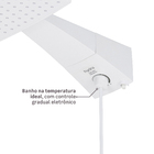 Chuveiro Elétrico Eletrônico 220V 7700w Branco Quadrado Polo Max Hydra