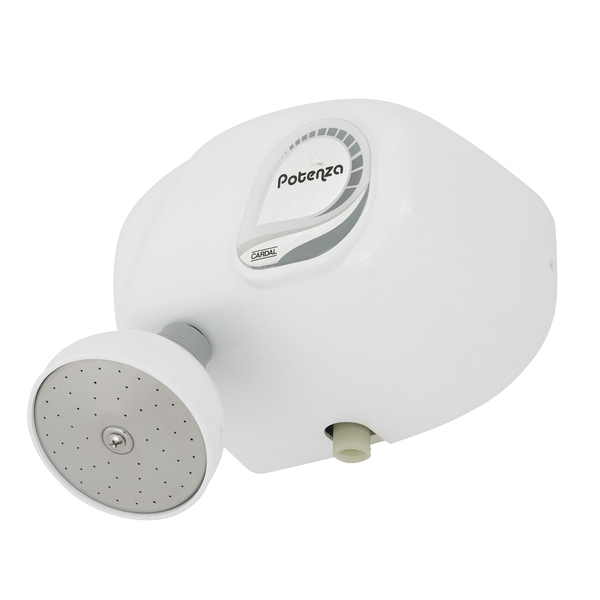 Chuveiro Elétrico Eletrônico com Visor Digital 220V 7800w Branco Redondo com Pressurizador Potenza Cardal