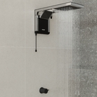 Chuveiro Elétrico Eletrônico 220V 6800w Preto e Cromado Quadrado Acqua Duo Ultra Lorenzetti