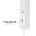 Chuveiro Elétrico Eletrônico 220V 7700w Branco e Cromado Quadrado Falls Hydra