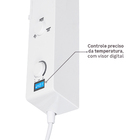 Chuveiro Elétrico Eletrônico com Visor Digital 220V 7700w Branco Quadrado Falls Digital Hydra