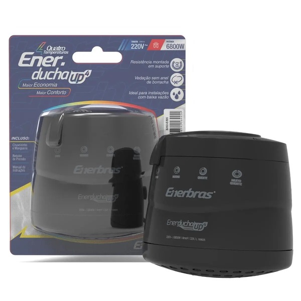 Chuveiro Enerducha Up4 Preto 4 Temperatura 6800w 220v Enerbras