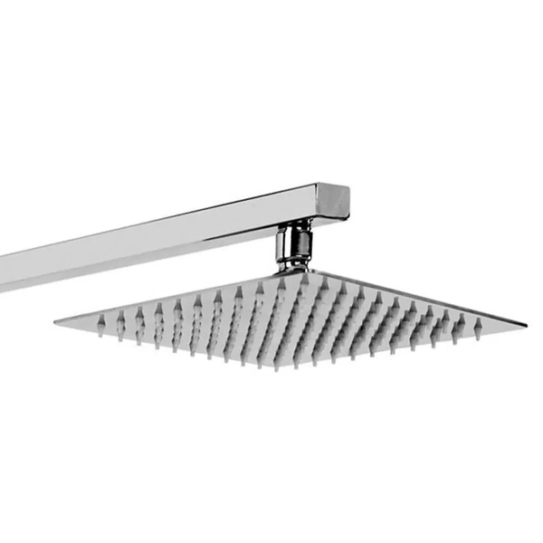 Chuveiro Inox Quadrado Slim Suporte Braço Ducha Banheiro Crom