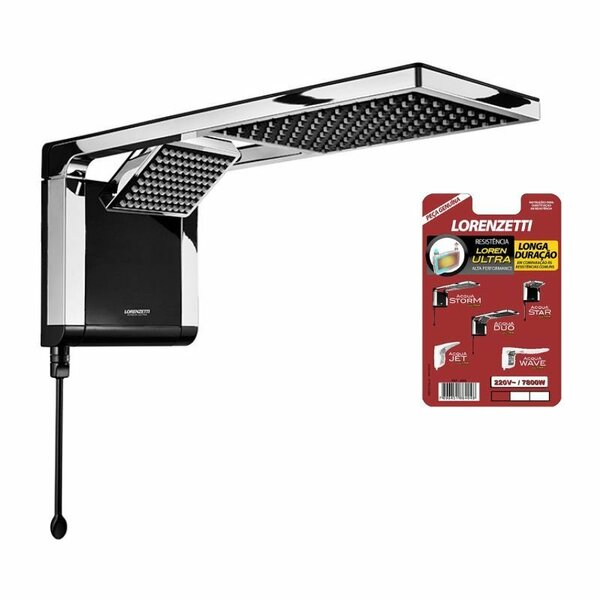 Chuveiro Lorenzetti Acqua Duo Ultra Eletrônico Preto/cromado