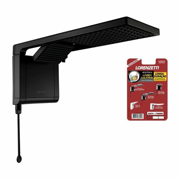 Chuveiro Lorenzetti Acqua Duo Ultra Eletrônico Preto Fosco 22