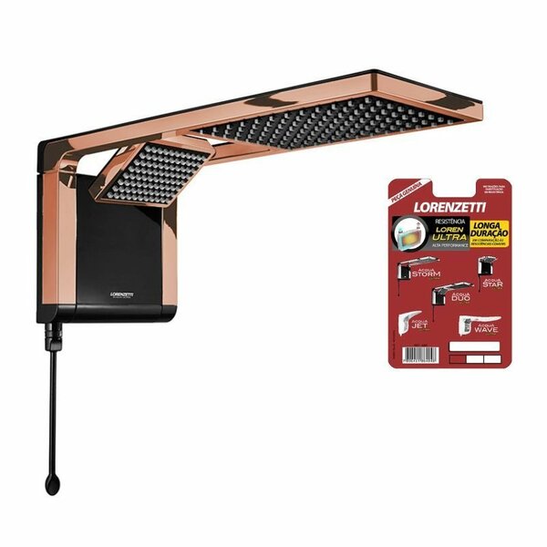 Chuveiro Lorenzetti Acqua Duo Ultra Eletrônico Preto/rose Gol