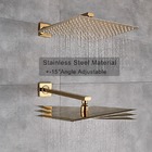 Chuveiro Luxo Dourado Monocomando Parede Quente E Fria 30cm