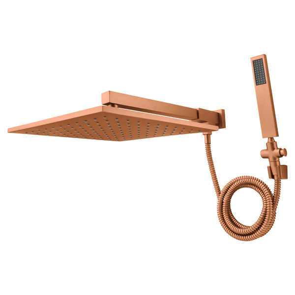 Chuveiro Parede Com Desviador Metal Eros Rose Gold Fani