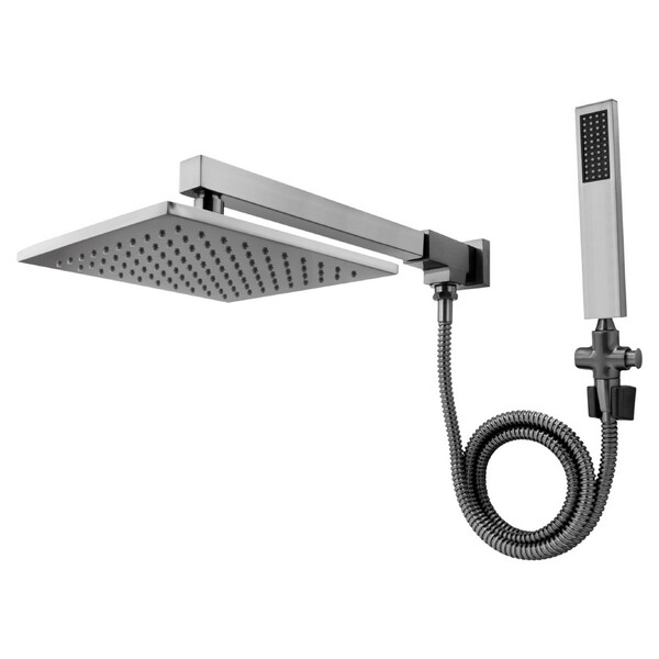 Chuveiro Parede Com Desviador Versata Grafite Escovado Fani