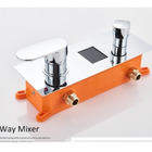 Chuveiro Prata Digital Moderno Monocomando Embutido 30cm