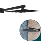 Chuveiro preto ducha 20 Cm Fosco black Quadrado 20x20 Braço 4