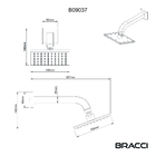 Chuveiro Quadrado 15x15 Dourado Escovado