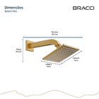 Chuveiro Quadrado 15x15 Dourado Escovado