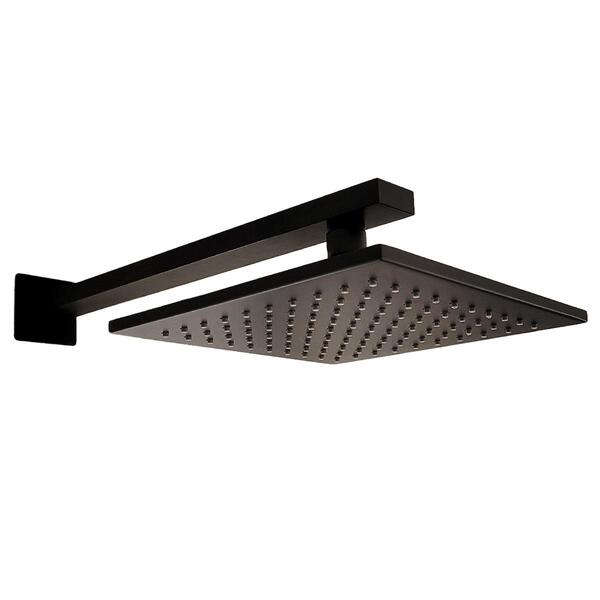 Chuveiro Quadrado Preto Fosco Lexxa Lx41b De Parede 20x20cm