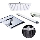 Chuveiro Quadrado Slim Inox Suporte Braço Ducha Banheiro Crom