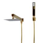 Chuveiro Slim De Parede Com Desviador Dourado Gold 20x20cm