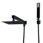 Chuveiro Slim De Parede Com Desviador Preto Fosco 20x20cm