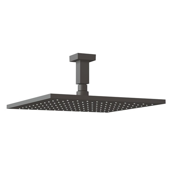 Chuveiro Teto Metal Eros Tubo 10 Cm Preto Fosco Fani