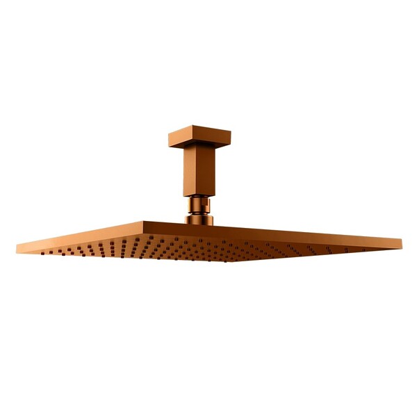 Chuveiro Teto Metal Eros Tubo 10 Cm Rose Gold Fani