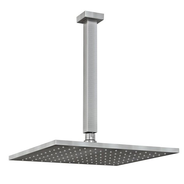 Chuveiro Teto Metal Eros Tubo 30 Cm Grafite Escovado Fani