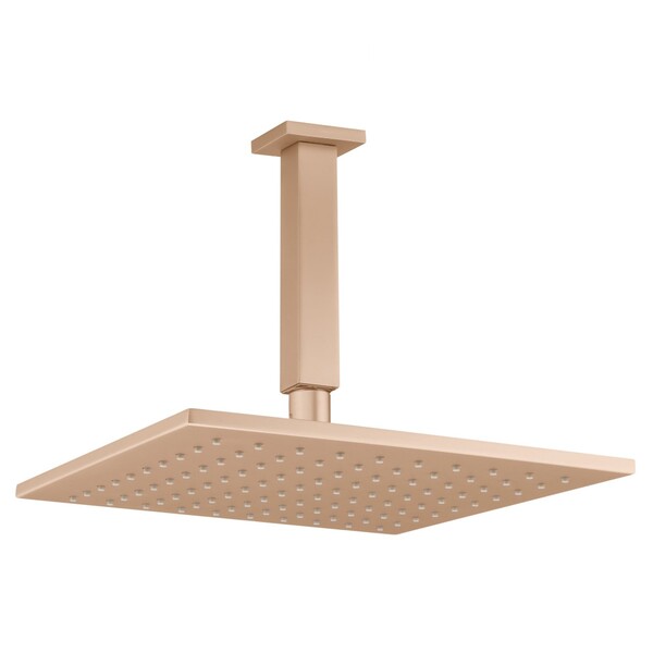 Chuveiro Teto Metal Platina Tubo 20 Cm Champanhe Fani