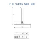 Chuveiro Teto Metal Platina Tubo 30 Cm Preto Fosco Fani