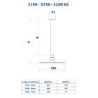 Chuveiro Teto Metal Safira Tubo 30 Cm Champanhe Fani