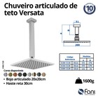 Chuveiro Teto Metal Versata Tubo 20 Cm Ouro Velho Fani