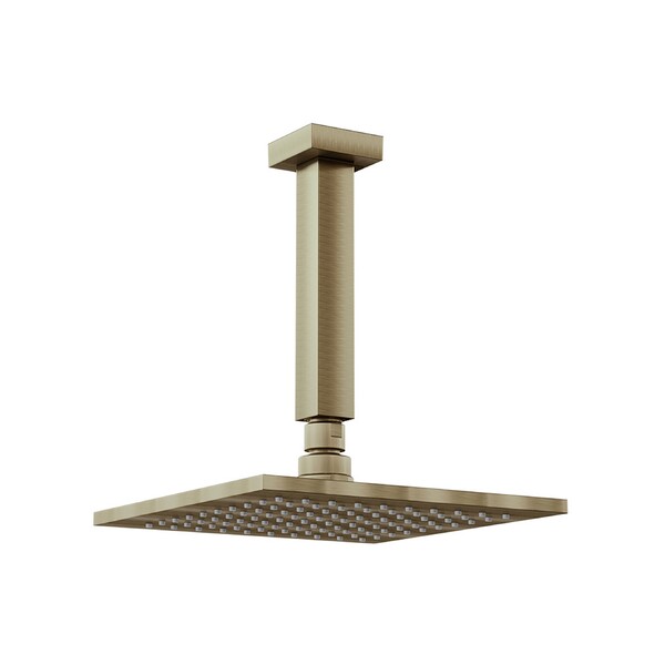 Chuveiro Teto Metal Versata Tubo 20 Cm Ouro Velho Fani