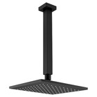 Chuveiro Teto Metal Versata Tubo 30 Cm Preto Fosco Fani