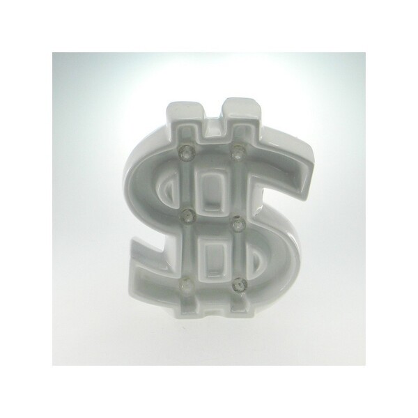 Cifrão Decorativo Para Parede De Cerâmica Luzes Led Branco