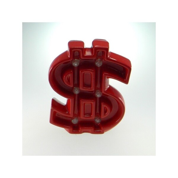 Cifrão Decorativo Para Parede De Cerâmica Luzes Led Vermelho