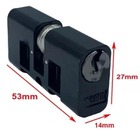 Cilindro Chave Multiponto Pk Preto 53mm Com Parafuso Soprano