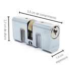 Cilindro Miolo Para Fechadura Pado Original 55 Mm Prateado