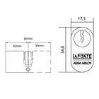 Cilindro St Evo 60mm 5 Pinos Latão Cromado La Fonte