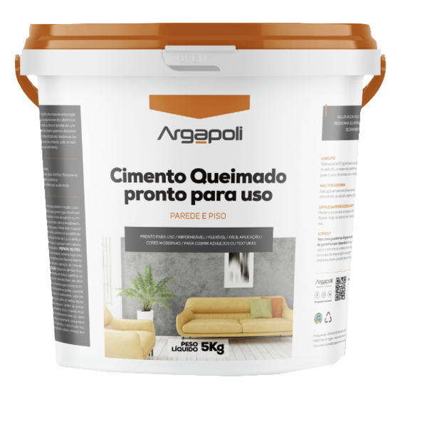 Cimento Queimado Efeito Decorativo Pronto Para Uso 5 Kg Cor B