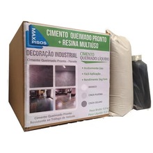 Cimento Queimado Liquido Piso Branco 20kg + Primer e selador.