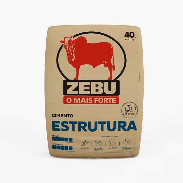 Cimento Zebu CP V-ARI Estrutura Cinza 40kg Inter Cement