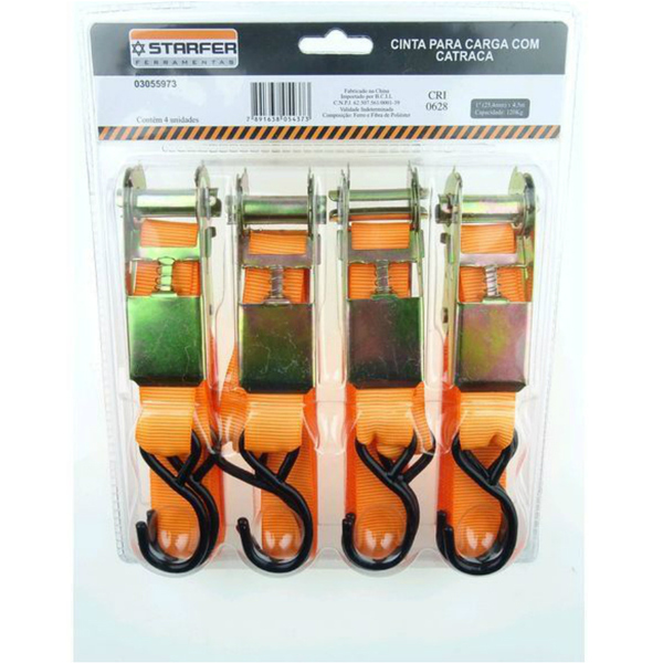 Cinta Carga Catraca 1''4.5 Metros 4 Peças Starfer 03055973