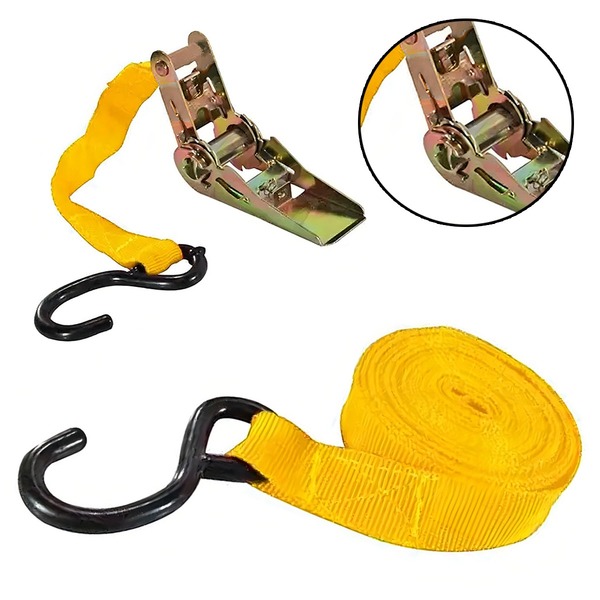 Cinta Catraca P/ Amarracao Amarela 25mm X 3.00 Mt - Cap. 150